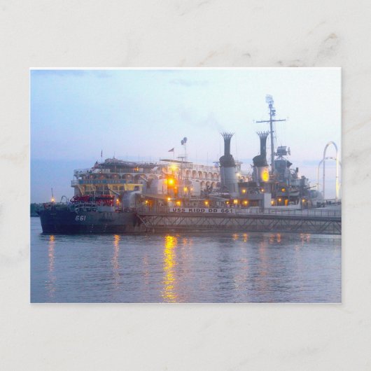 USS KIDD Postcard Postkarte (Vorderseite)