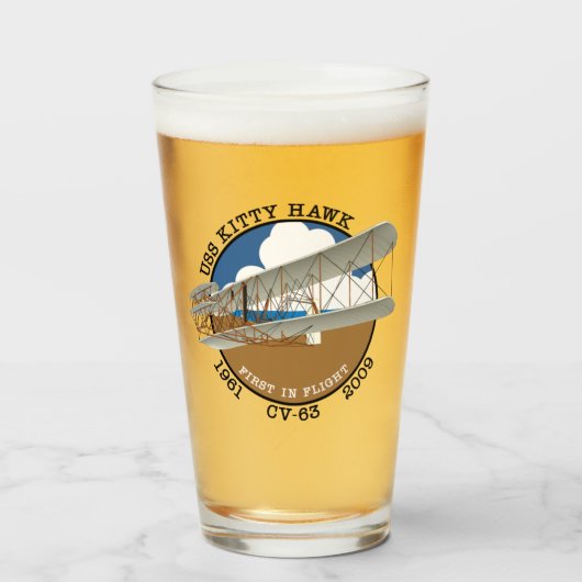 USS KITTY HAWK CV-63 1961-2009 TUMBLER (Vorne (Gefüllt))
