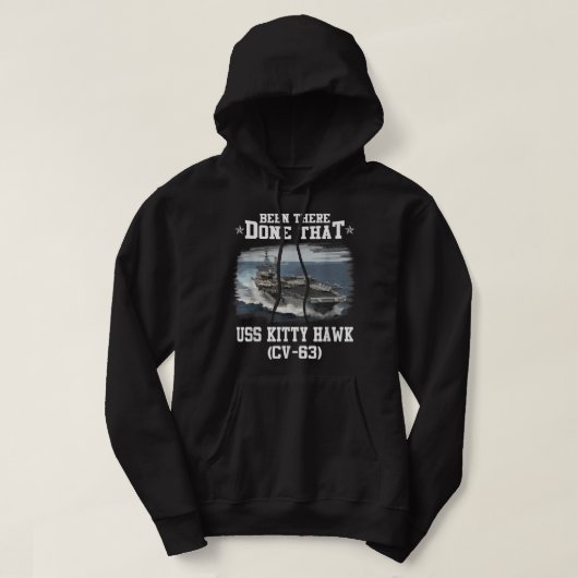 USS Kitty Hawk CV-63 Aircraft Carrier Veteran Fath Hoodie (Design vorne)