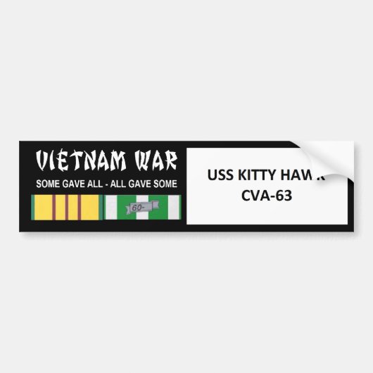 USS- KITTY HAWKVietnamkrieg-VETERAN Autoaufkleber (Vorne)