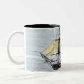 USS-Konstitution an der vollen Maske Zweifarbige Tasse (Links)
