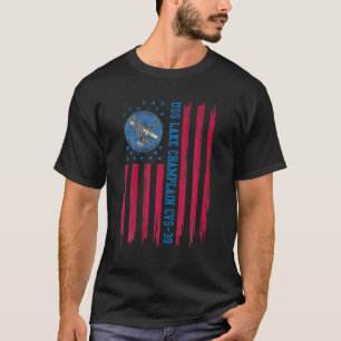 USS Lake Champlain CVS-39 USA Flag Aircraft Carrie T-Shirt