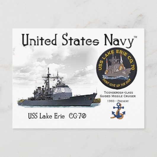 USS LAKE ERIE CG-70 CRUISER - POSTCARD POSTKARTE (Vorderseite)