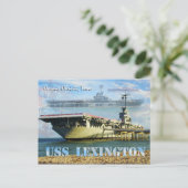 USS Lexington (CV-16), Corpus Christi, Texas Postkarte (Stehend Vorderseite)