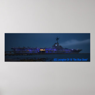 USS Lexington CV-16 "The Blue Ghost" Poster