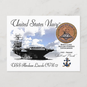 USS LINCOLN CVN-72 CARRIER - POSTCARD POSTKARTE