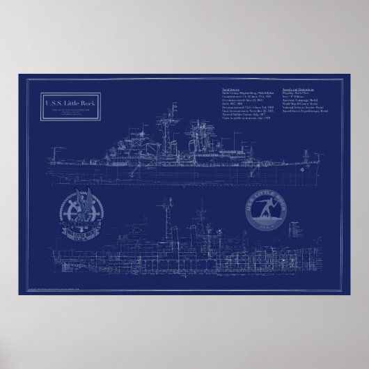 USS Little Rock Bauplan Poster (Vorne)