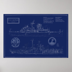USS Little Rock CLG-4 Kreuzer Blaupause Poster