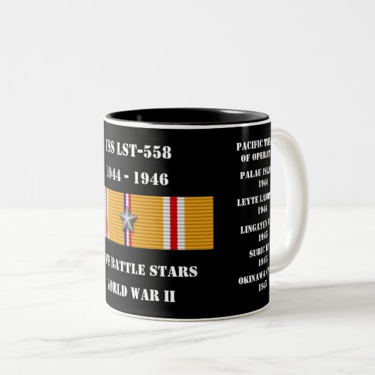 USS LST-558 ZWEIFARBIGE TASSE (VorderseiteRechts)