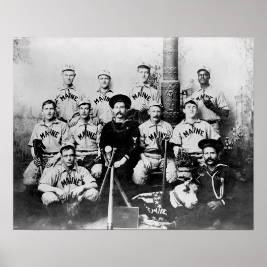 USS Maine Baseball Team in Havanna Cuba Fotograp Poster (Vorne)