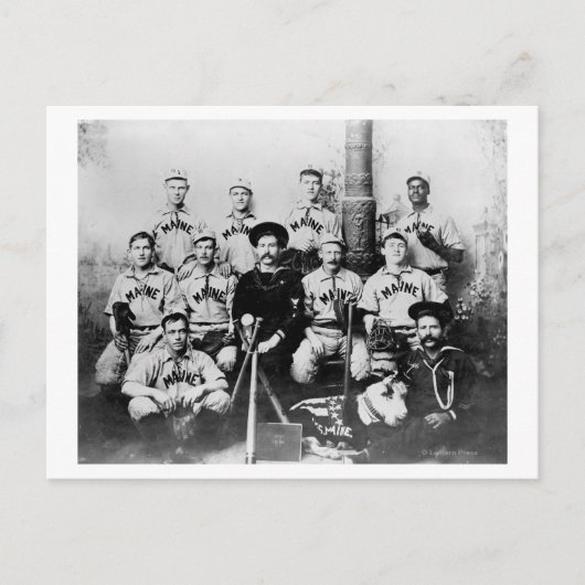 USS Maine Baseball Team in Havanna Cuba Fotograp Postkarte (Vorderseite)