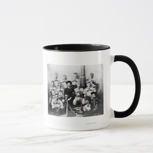 USS Maine Baseball Team in Havanna Cuba Fotograp Tasse (Rechts)