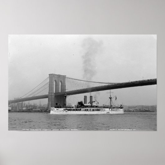 USS Maine & Brooklyn Bridge Poster (Vorne)