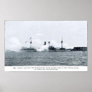 USS Maine im Hafen von Havanna Poster