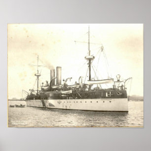 USS Maine im Hafen von Havanna Poster