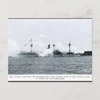 USS Maine im Hafen von Havanna Postkarte