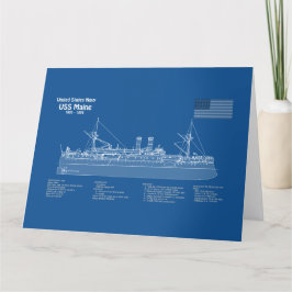 USS Maine - Pläne für Schiffskonzepte ABD Dankeskarte