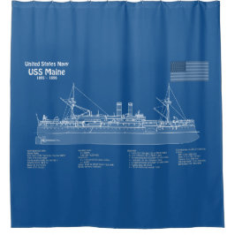 USS Maine - Pläne für Schiffskonzepte ABD Duschvorhang