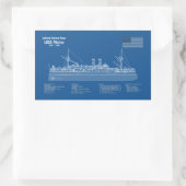 USS Maine - Pläne für Schiffskonzepte ABD Rechteckiger Aufkleber (Tasche)