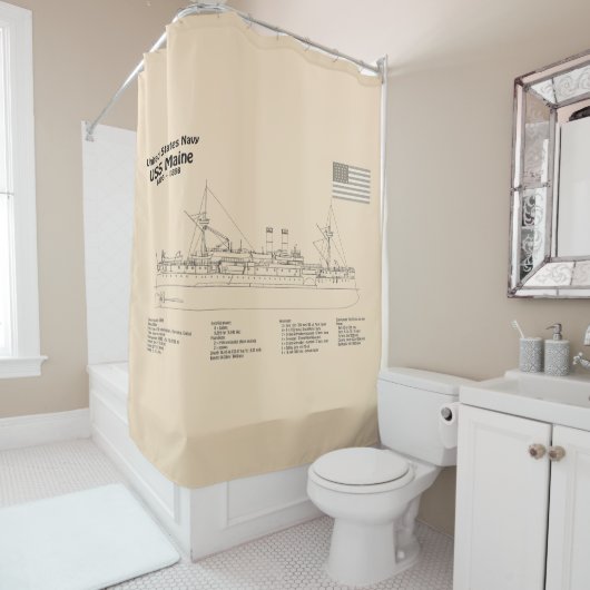 USS Maine - Schiffsplänen SD Duschvorhang (Beispiel)