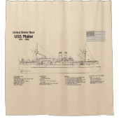 USS Maine - Schiffsplänen SD Duschvorhang (Vorderseite)