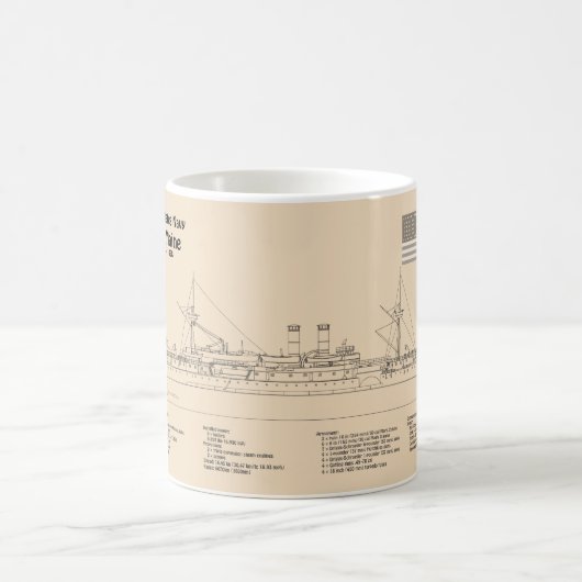 USS Maine - Schiffsplänen SD Kaffeetasse (Mittel)