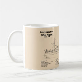 USS Maine - Schiffsplänen SD Kaffeetasse