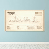 USS Maine - Schiffsplänen SD Leinwanddruck (Insitu (Holzboden))