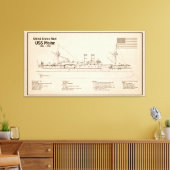 USS Maine - Schiffsplänen SD Leinwanddruck (Insitu (Wohnzimmer))