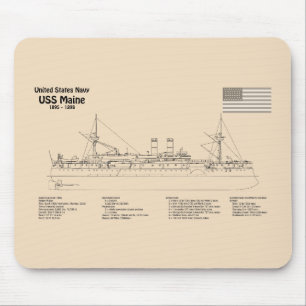 USS Maine - Schiffsplänen SD Mousepad
