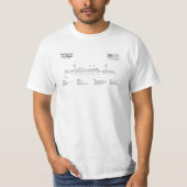 USS Maine - Schiffsplänen SD T-Shirt (Vorderseite)