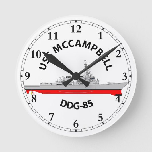 USS MCCAMPBELL - DDG-85 - ARLEIGH BURKE RUNDE WANDUHR (Vorderseite)