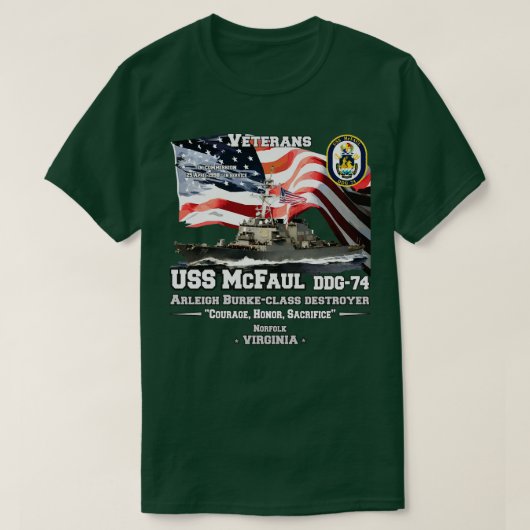 USS McFaul Destroyer Veterans T-Shirt (Design vorne)