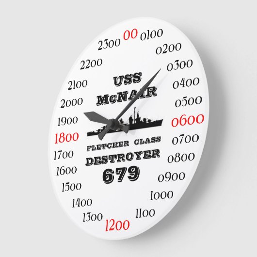 USS McNair (DD-679) Große Wanduhr (Winkel)