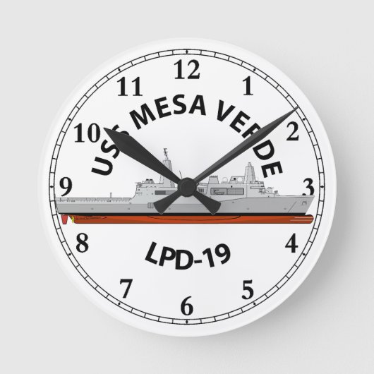 USS MESA VERDE, LPD-19, SAN ANTONIO RUNDE WANDUHR (Vorderseite)