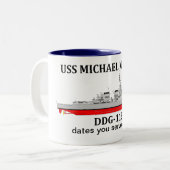 USS MIchael Murphy, DDG-112, anpassbare Daten Zweifarbige Tasse (Vorderseite Links)
