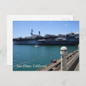 USS Midway in San Diego, Kalifornien Postkarte (Vorne/Hinten)