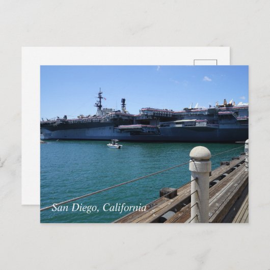 USS Midway in San Diego, Kalifornien Postkarte (Vorne/Hinten)