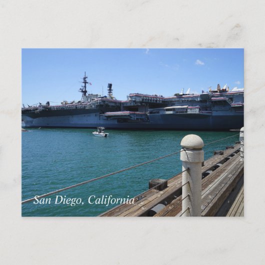 USS Midway in San Diego, Kalifornien Postkarte (Vorderseite)
