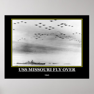 USS Missouri 1945 Vintage Poster Druck