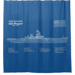 USS Missouri - Pläne für Schiffskonzepte ABD Duschvorhang