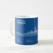 USS Missouri - Pläne für Schiffskonzepte ABD Kaffeetasse (Vorderseite Links)