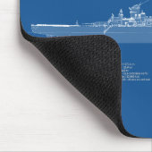 USS Missouri - Pläne für Schiffskonzepte ABD Mousepad (Ecke)