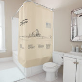 USS Missouri - Schiffs-Blueprint-Pläne SD Duschvorhang (Beispiel)