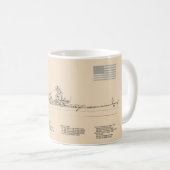 USS Missouri - Schiffs-Blueprint-Pläne SD Kaffeetasse (VorderseiteRechts)