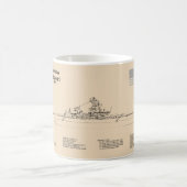 USS Missouri - Schiffs-Blueprint-Pläne SD Kaffeetasse (Mittel)