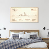 USS Missouri - Schiffs-Blueprint-Pläne SD Leinwanddruck (Insitu (Schlafzimmer))