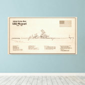 USS Missouri - Schiffs-Blueprint-Pläne SD Leinwanddruck (Insitu (Holzboden))