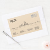 USS Missouri - Schiffs-Blueprint-Pläne SD Rechteckiger Aufkleber (Umschlag)