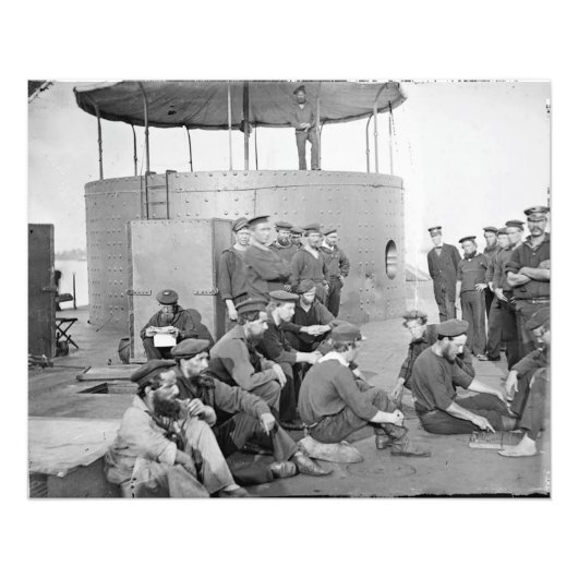 USS Monitor, 9. Juli 1862, 20 x 25 B/W Foto Print (Vorne)